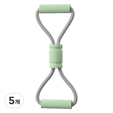 블럭마트 8자 요가 스트레칭 튜빙밴드, 그린, 5개