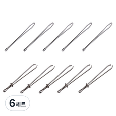 코히모 허리 고무줄 바늘 의류 고무줄 스트링 끼우개 혼합형 10p 세트 5W0568, 6세트