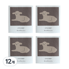 Market A 感性設計紙漿抹布 棕色羊, 12個, 1入