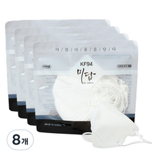 미담마스크 새부리형 황사 방역 마스크 대형 KF94, 25개입, 8개, 화이트
