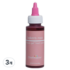 셰프마스터 리쿠아젤 식용색소 베이커스로즈, 65g, 3개