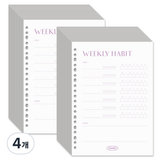 PLEPIC Fresh 彩色便條本補充內頁 每週習慣, 4個, 30入