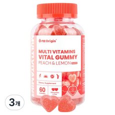 nz Origin 兒童活力綜合維他命軟糖 水蜜桃檸檬口味, 3個, 60錠