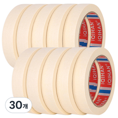 iQIHAN Dpowershop 單色紙膠帶 20mm x 20m, 30個, 象牙白