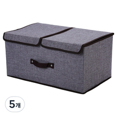 부직포 수납상자 옷정리함, 그레이, 5개