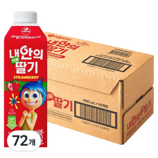 서울우유 내안의 진짜 딸기, 280ml, 72개