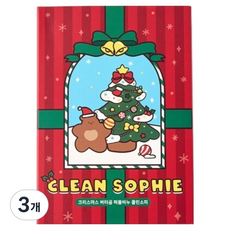 버터 크리스마스 버터곰 퍼퓸 비누 클린소피 레드, 100g, 3개