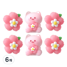 迷你橡皮擦 6入, 花朵, 6個