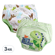조이멀티 배변훈련팬티 2입, 공룡G (그린), 3세트