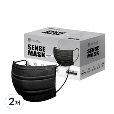 애니가드 프리비 센스 마스크 중형, 30개입, 2개, 블랙