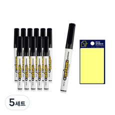 monAmi 粗字用油性筆M 12入 +Tucobi 黃色便利貼組, 黑色, 5套