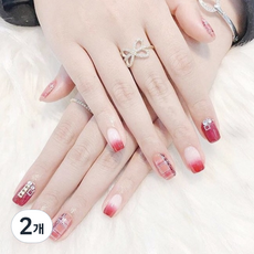 잇템샵 젤네일스티커, 2개, 레드체크 TR007