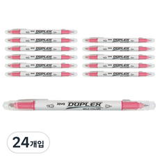 JAVAPEN Duplex 雙頭柔色螢光筆, 酒紅色, 24入