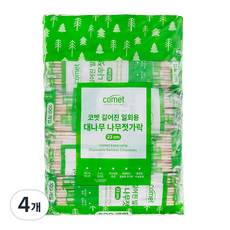 코멧 길어진 일회용 대나무 나무젓가락 23cm, 4개, 500개입