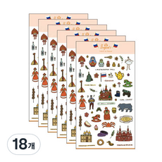 Petit 設計貼紙So Good旅行系列貼紙, 俄羅斯(PD844), 18個