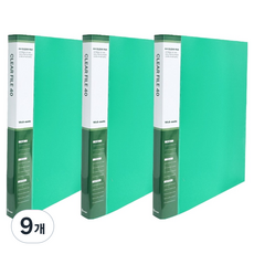 영오 웰메이드 클리어파일 40p, 녹색, 9개