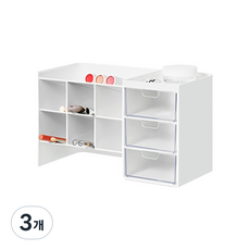 랩앤툴스 데스크 오거나이저 소품 정리함, 화이트 + 투명, 3개