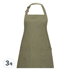 비더셰프 유니스토어 목걸이형 라이크코튼 앞치마, 라이트카키(A-850-2), 3개
