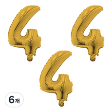 LivingDA 數字鋁箔 4 大, 金色, 6個
