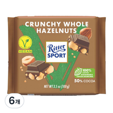 리터스포트 다크 홀헤이즐넛 아마란스 초콜릿, 100g, 6개