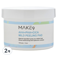 메이크나인 아하 바하 시카 마일드 필링 패드 170ml, 2개, 70개입