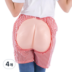 파티쇼 웃긴팬티 엉덩이반바지 분장용품, 레드 + 화이트, 4개