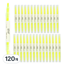 Kumall 兩種粗細螢光筆組, 黃色, 120個