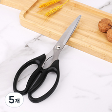 탐사 불고기용 양손 주방가위 25 cm, 블랙, 5개