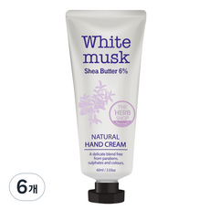 더허브샵 내추럴 핸드크림 화이트머스크, 60ml, 6개