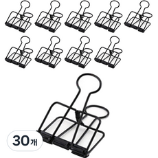 마켓A 금속 컬러 클립 집게 블랙, M, 30개