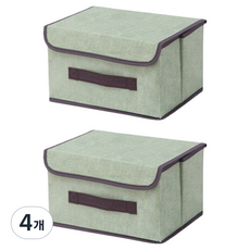 포포트레인 데스크탑 접이식 의류 수납 정리함, 그린, 4개