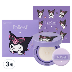 그린핑거포레스트 쿠로미 에디션 파데프리 톤업 선쿠션 SPF 50+ PA++++, 3개, 13g