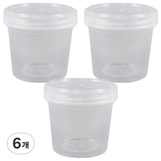 UH홈데코 그릭 요거트 밀폐소분 쿠키 스크류용기, 6개, 2호 350ml