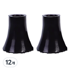 데이유즈 안전한 미끄럼 방지 목발 고무캡 블랙, 12개