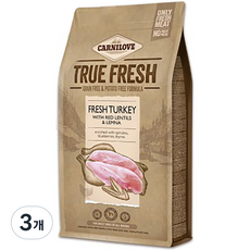 카니러브 어덜트 트루 프레시 강아지 사료, 칠면조, 1.4kg, 3개