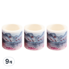 풍경 일러스트 마스킹 테이프 5m, 9개, 봄꽃