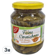 GUT&GÜNSTIG 蜂蜜小黃瓜，歐洲原裝進口，古法釀製，爽脆多汁, 350g, 3罐