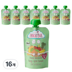 프루트바 생과일 유기농 퓨레, 파인애플 만다린 망고 사과 바나나, 100g, 16개