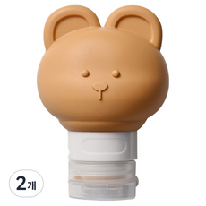 Gold Pang 矽膠小熊化妝品旅行用分裝瓶 80ml, 2個, 小熊棕