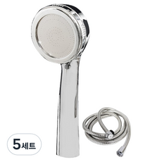 強力增壓蓮蓬頭 + 2m淋浴軟管組, 鍍鉻, 5套