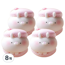 Lucy Market 馬卡龍甜點 DIY材料 粉紅兔子 20mm, 8個