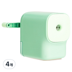 델리 5단 심조절 마시멜로 두꺼운 점보 연필 깎이 라운드사각, 민트그린, 4개