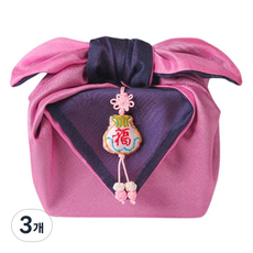 indi.k 傳統雙麵包袱布 小, 緋紅色, 3個