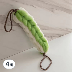 정월마켓 롱 바디 샤워타올, 그린, 4개, 1개입