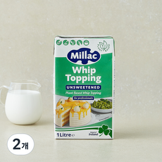 밀락 무가당 휩 토핑, 2개, 1L