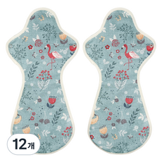 eechae 一體成型特級夜用棉質衛生棉 Blue Koi, 夜用加長, 12個, 1入