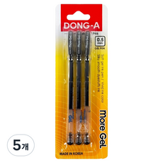 동아 모아젤 볼펜 0.5mm 3p, 검정, 5개