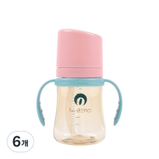 릴팡 티어제로 슈퍼소프트 양손 PPSU 빨대컵, 200ml, 6개, 샤인핑크