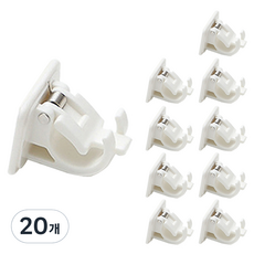 월드크린 무타공 스프링 압축봉 브라켓 홀더, 화이트, 20개