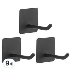 World Clean 不鏽鋼掛鉤工具架 LV 長款 6cm, 黑色, 9個